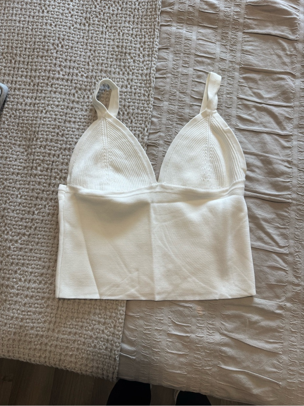 Zara Cream Knit Cropped Brami
